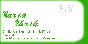 maria uhrik business card